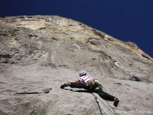 Paroi d'Anterne : Les yeux dans le bleu (L4 : 7b+)